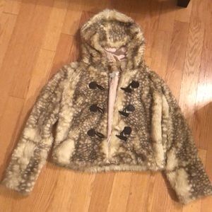 Forever 21 Faux Fur Hooded Jacket Coat